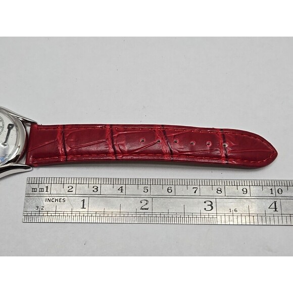 WYL Snowman Christmas Quartz Watch Red Leather Strap Novelty New Battery USA 3D - Picture 7 of 11